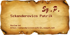 Szkenderovics Patrik névjegykártya