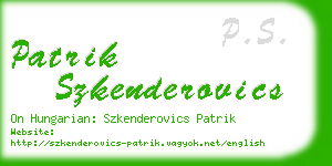 patrik szkenderovics business card